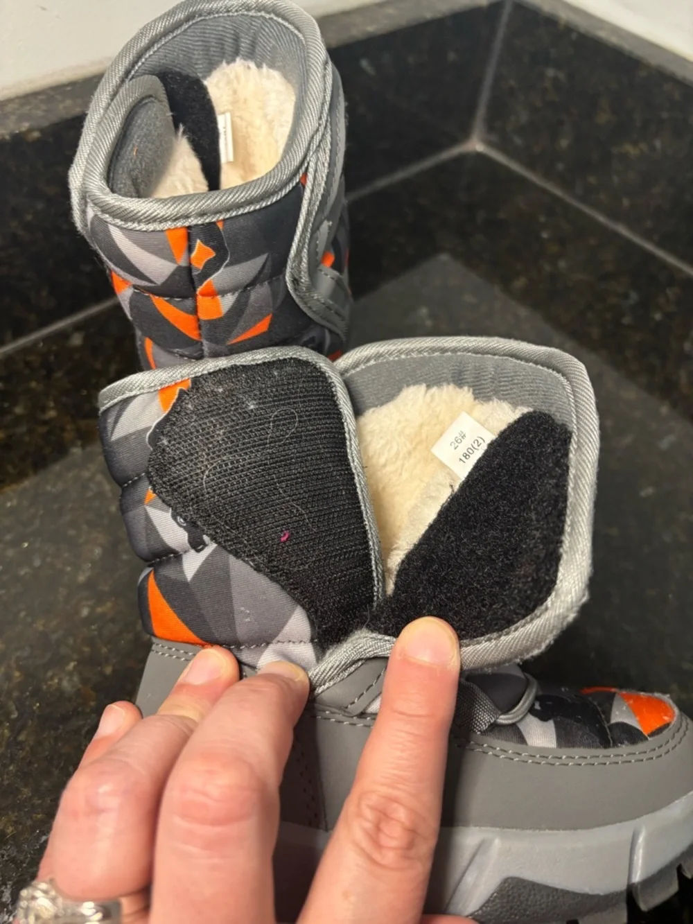 HOBIBEAR Kids' Gray & Orange Winter Boots